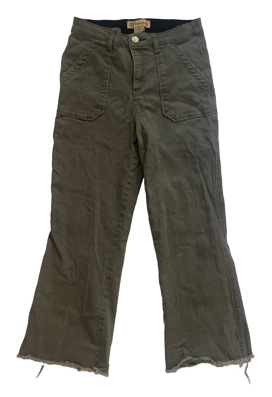 Democracy Ab Technology Womens Pants Size 6 Green Stretch Utility Casual Chino